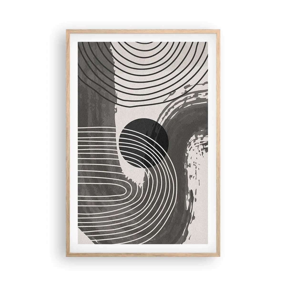 Poster in einem Rahmen aus heller Eiche - Oval gewinnt - 61x91 cm