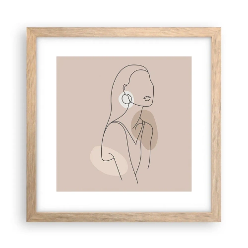 Poster in einem Rahmen aus heller Eiche - Mädchenhafte Ikone - 30x30 cm