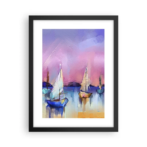 Poster in einem schwarzem Rahmen - Richtung: breites Wasser - 30x40 cm