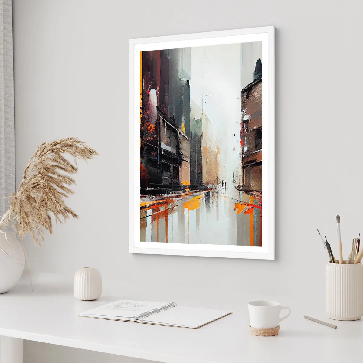 Poster in einem weißen Rahmen - Regnerischer Tag - 30x40 cm