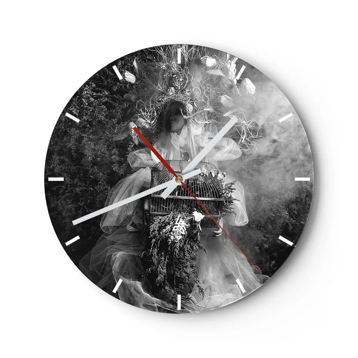 Wanduhr - Glasuhr - Mutter selbst - Natur - 40x40 cm