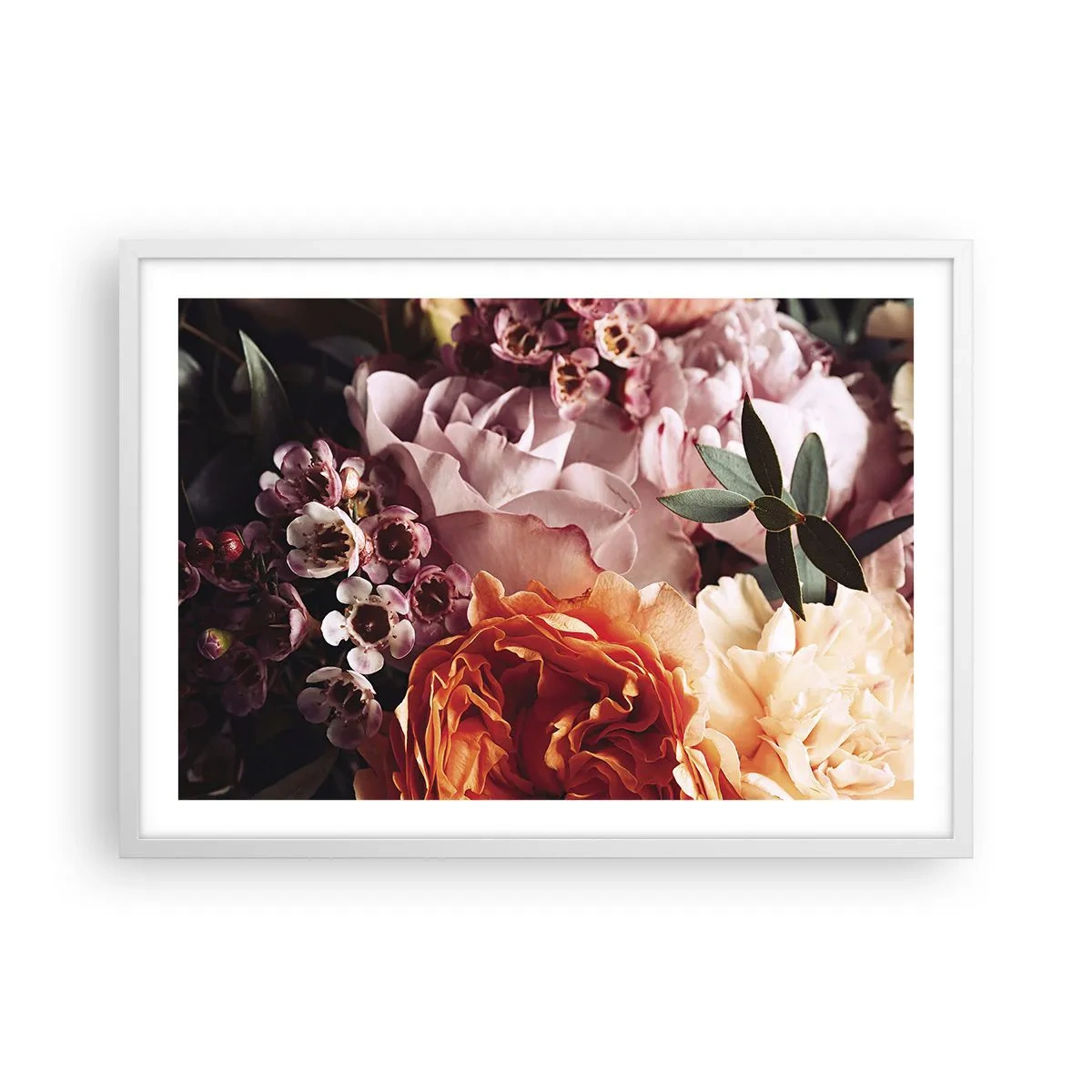 Poster in einem weißen Rahmen - Eingehüllt in Schönheit - 70x50 cm