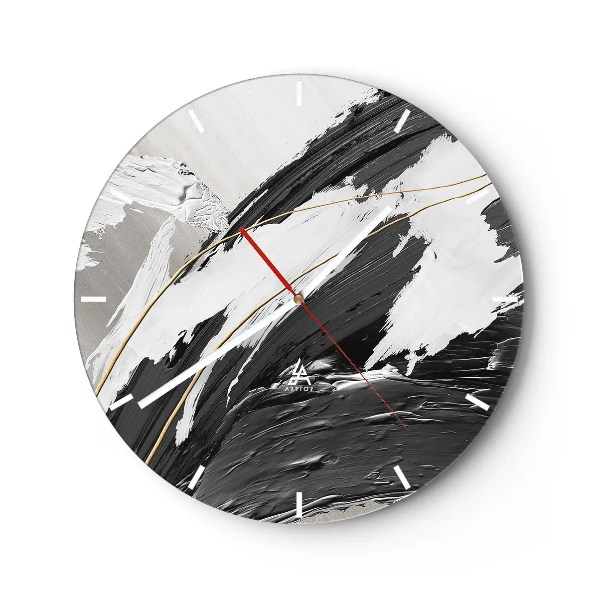 Wanduhr - Glasuhr - Abstraktion in großem Stil - 40x40 cm