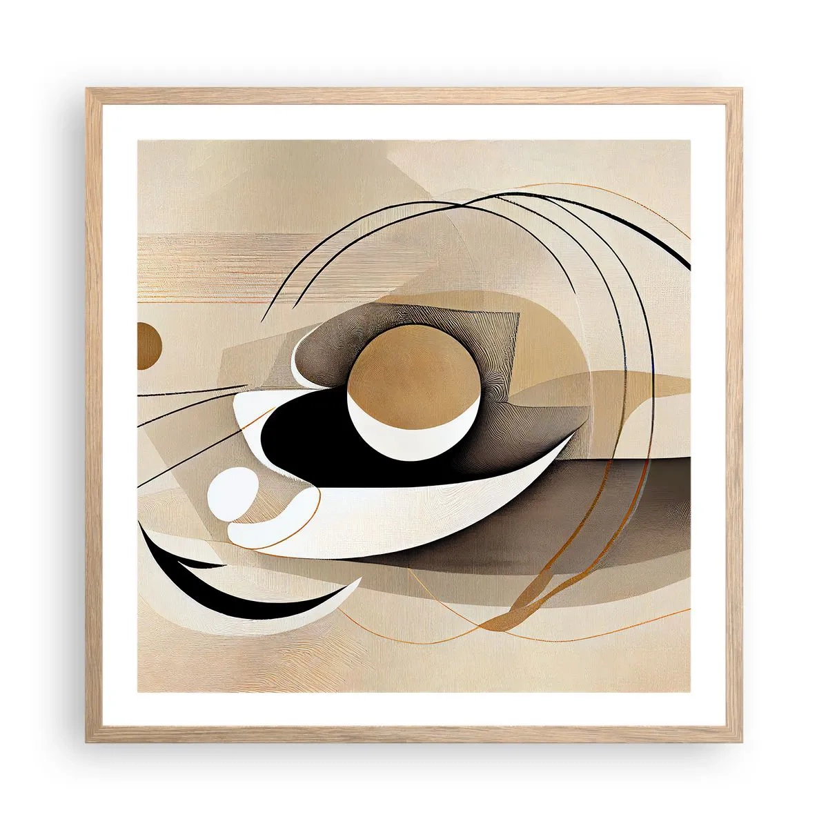 Poster in einem Rahmen aus heller Eiche - Komposition: die Essenz des Wortes - 60x60 cm