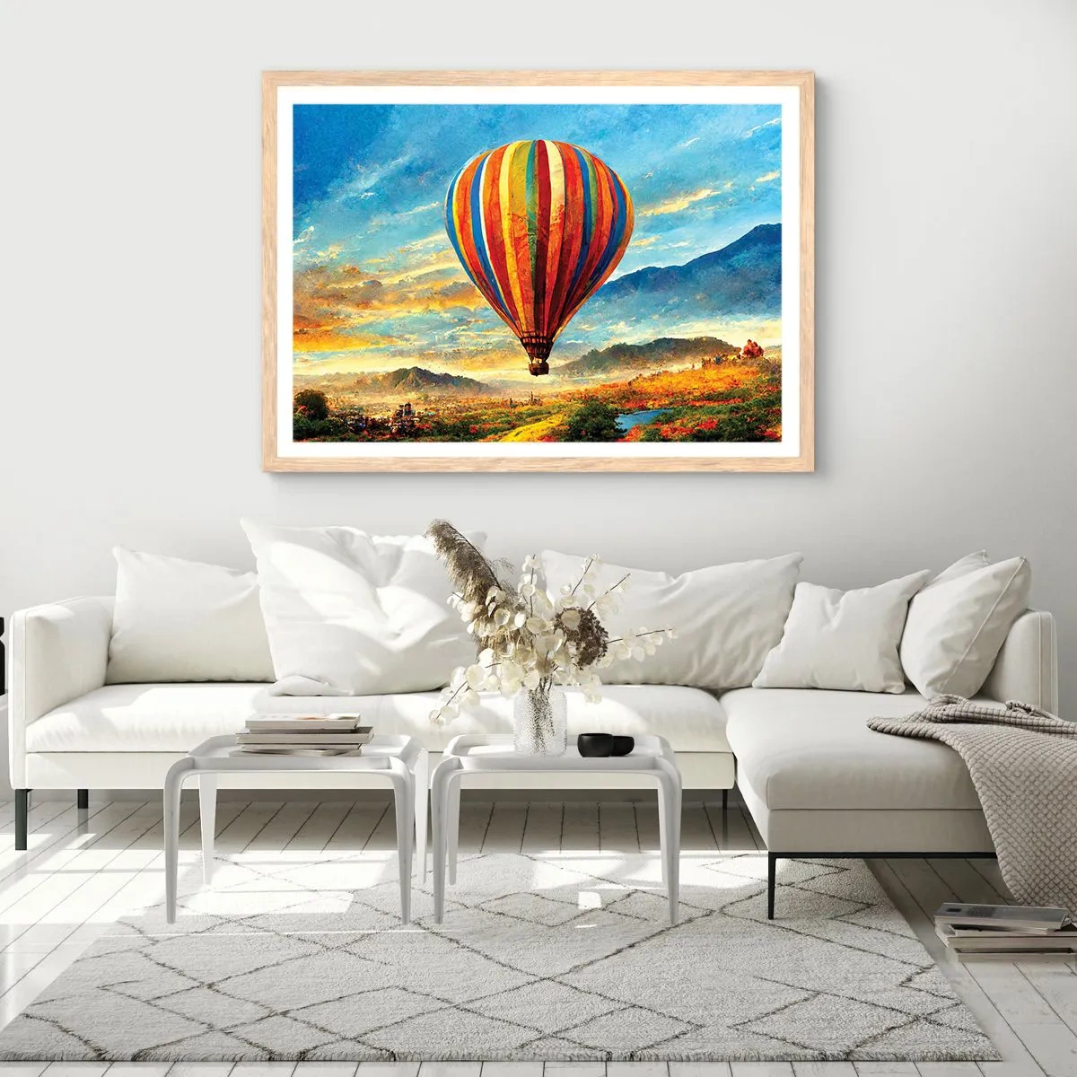 Poster in einem Rahmen aus heller Eiche - In der Stille sieht man mehr - 70x50 cm