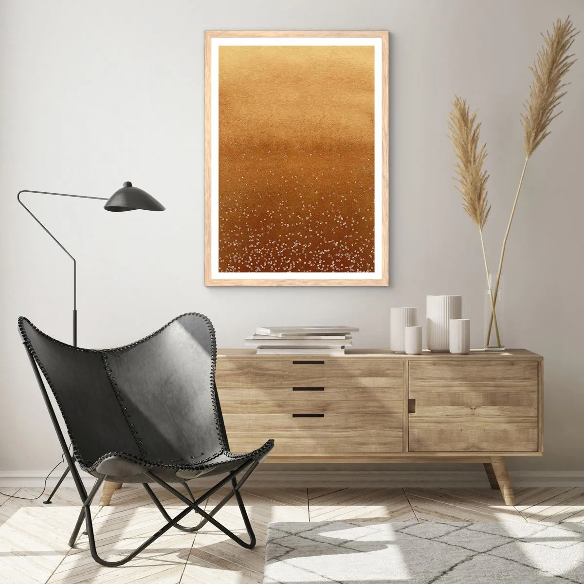 Poster in einem Rahmen aus heller Eiche - Die Geburt des Lichts - 40x50 cm
