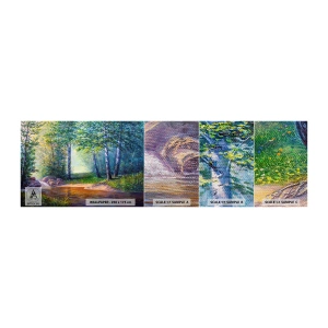 Fototapeten Muster Premium Canvas - Idyllische Landschaft - Landschaft, Wald, Fluss - 100x30 cm