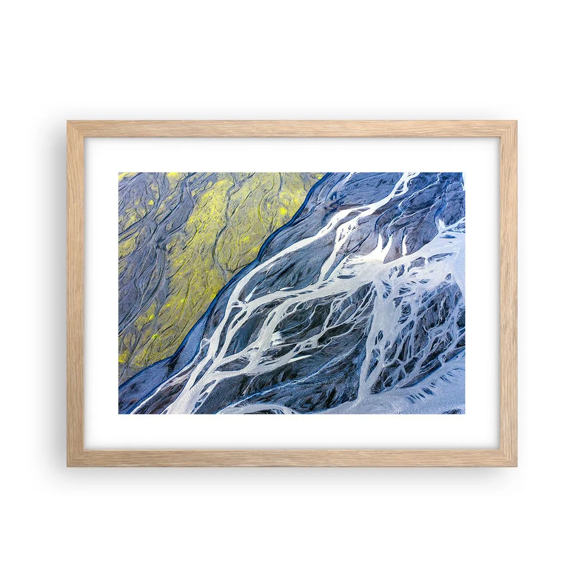 Poster in einem Rahmen aus heller Eiche - Felsmalereien der Natur - 40x30 cm