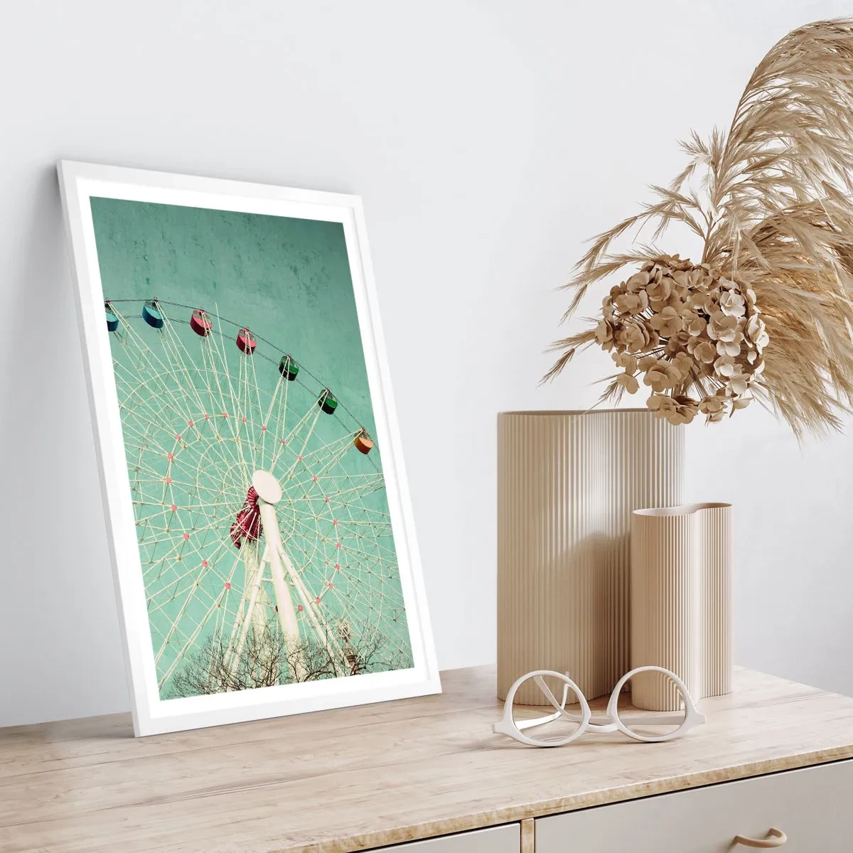 Poster in einem weißen Rahmen - Wir laden zum Spiel ein - 70x100 cm