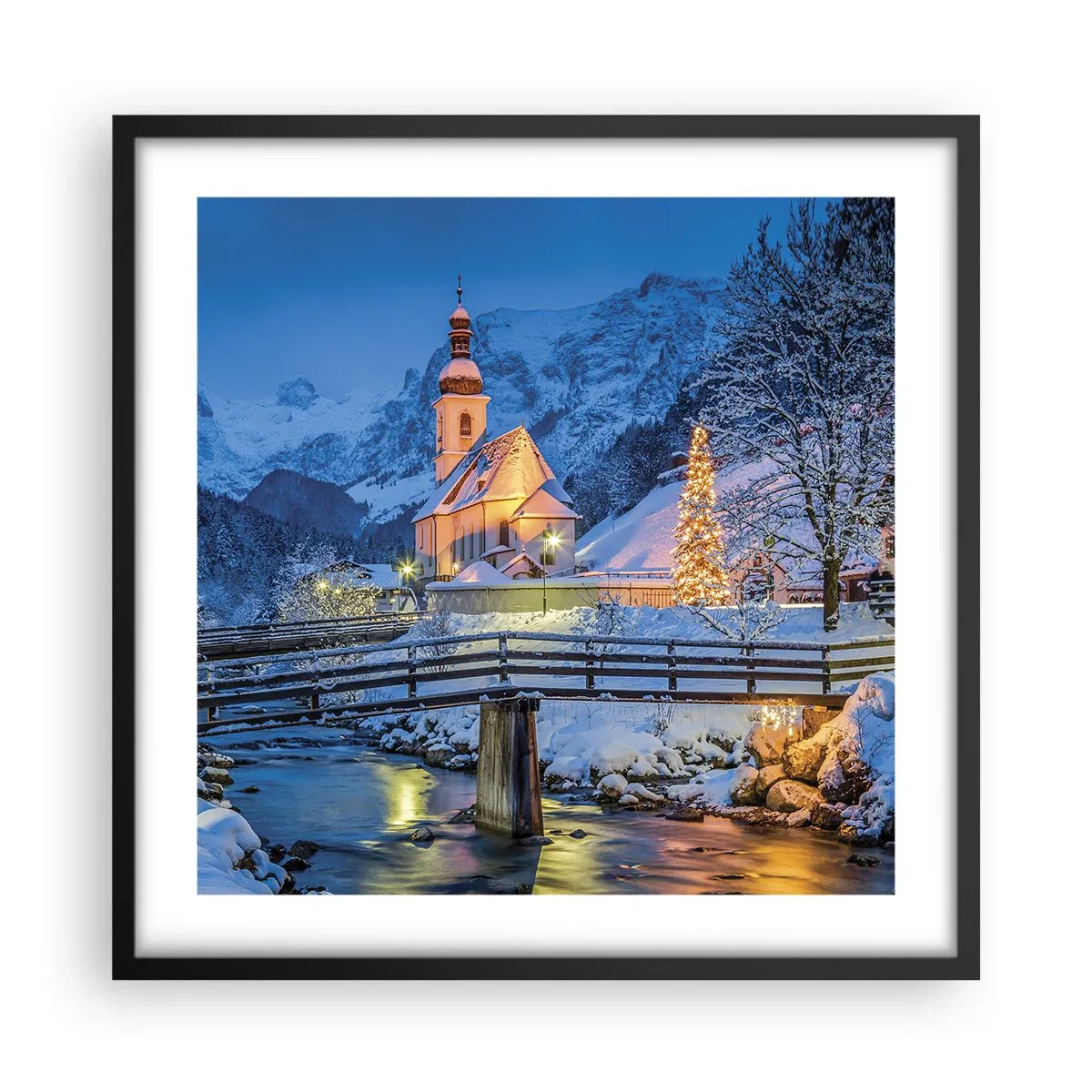 Poster in einem schwarzem Rahmen - Weihnachtsgeist - 50x50 cm