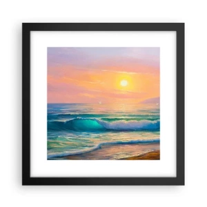 Poster in einem schwarzem Rahmen - Ein türkisfarbenes Lied der Wellen - 30x30 cm