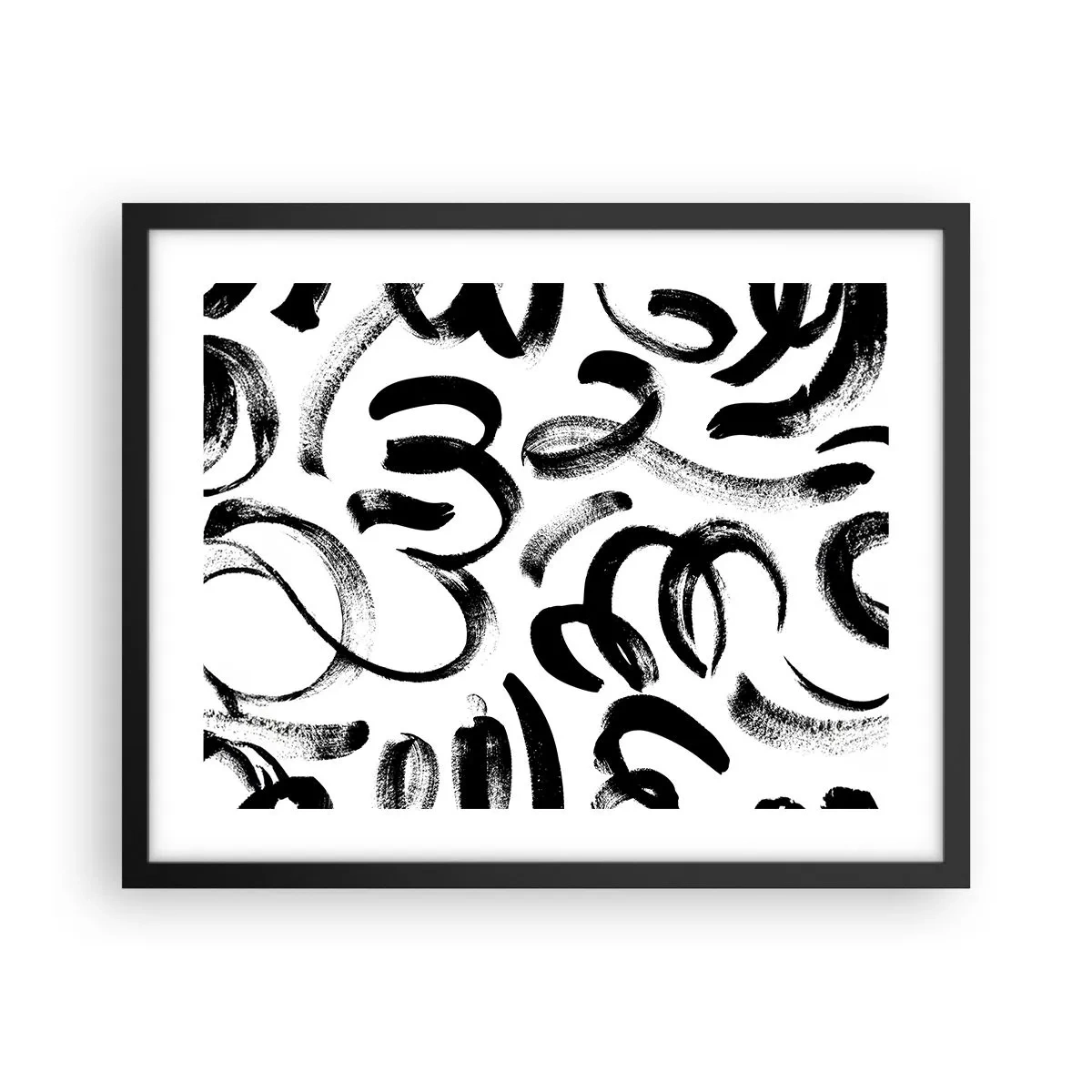 Poster in einem schwarzem Rahmen - Schwarz auf Weiß - 50x40 cm