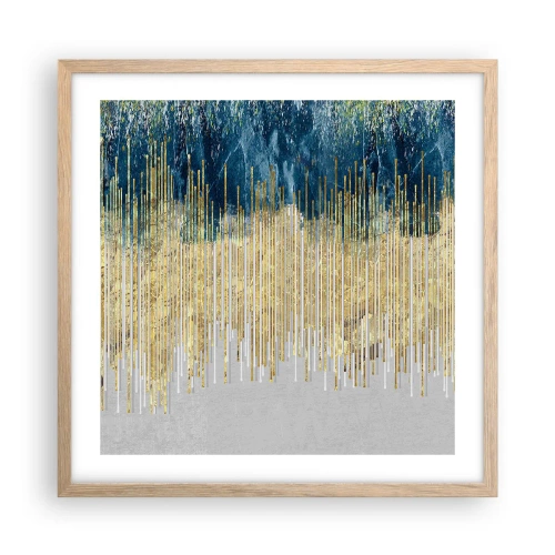 Poster in einem Rahmen aus heller Eiche - Vergoldete Grenze - 50x50 cm