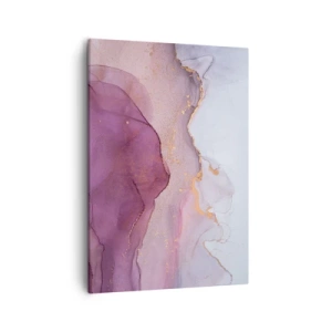 Bild auf Leinwand - Leinwandbild - Eine abstrakte Komposition in Lila- und Goldtönen. - 50x70cm - Violett und lila Wellen - Moderne Wanddekoration für Wohnzimmer und Schlafzimmer ARTTOR