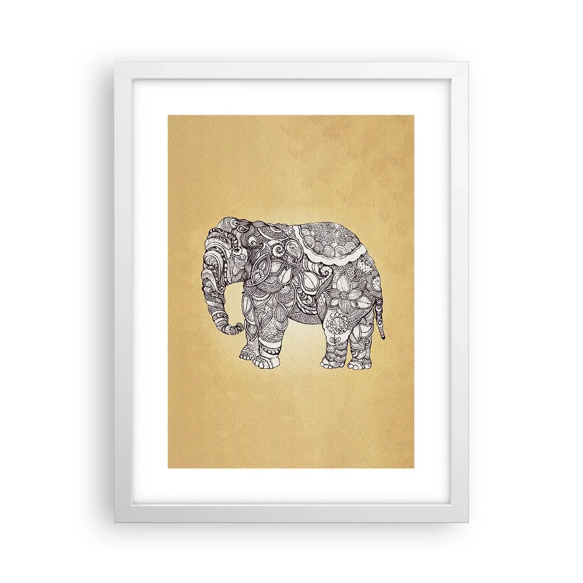 Poster in einem weißen Rahmen - Elefant verhüllte sich - 30x40 cm