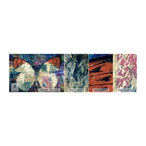 Fototapeten Muster Selbstklebend Deluxe Sticker - Subtile Zerbrechlichkeit - Schmetterling, Abstraktion, Stück - 100x30 cm