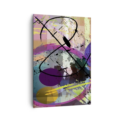 Bild auf Leinwand - Leinwandbild - Ein farbenfrohes abstraktes Muster mit dynamischen Linien und Formen. - 70x100cm - Du kannst geradeaus oder umhergehen - Moderne Wanddekoration für Wohnzimmer und Schlafzimmer ARTTOR