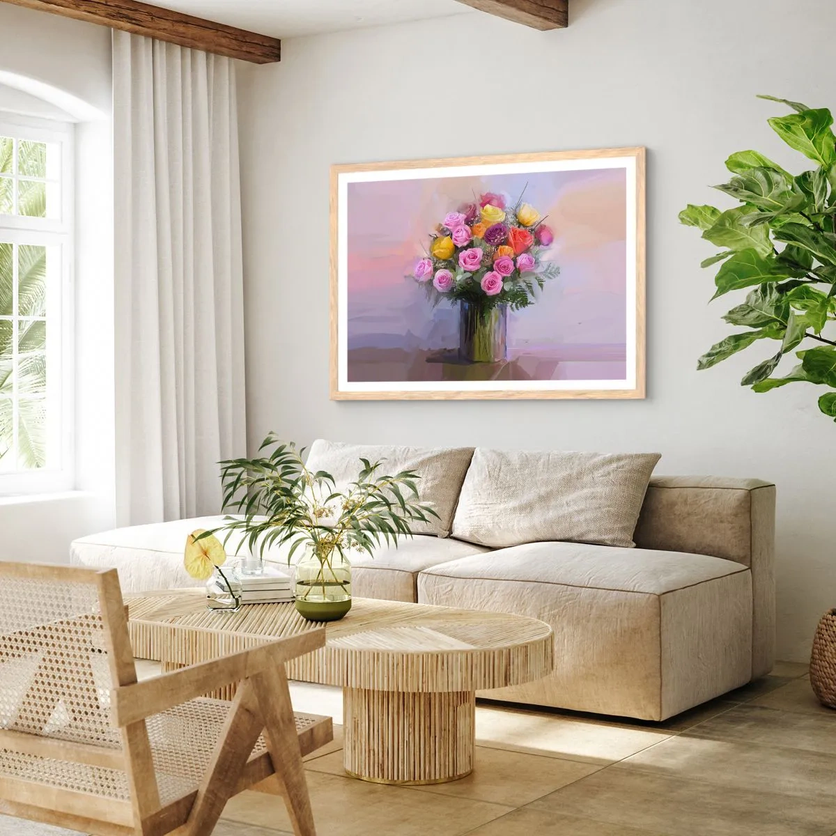 Poster in einem Rahmen aus heller Eiche - Festgehaltene Schönheit - 50x40 cm