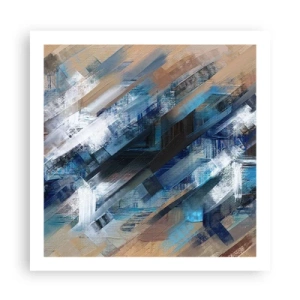 Poster - Auf einer blauen Diagonale - 60x60 cm