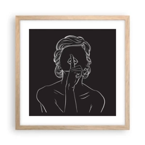 Poster in einem Rahmen aus heller Eiche - Schönheit erblüht in der Stille - 40x40 cm