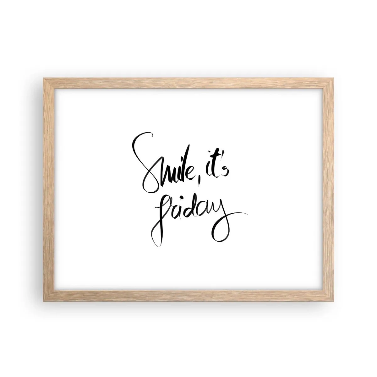 Poster in einem Rahmen aus heller Eiche - Echte Freude - 40x30 cm