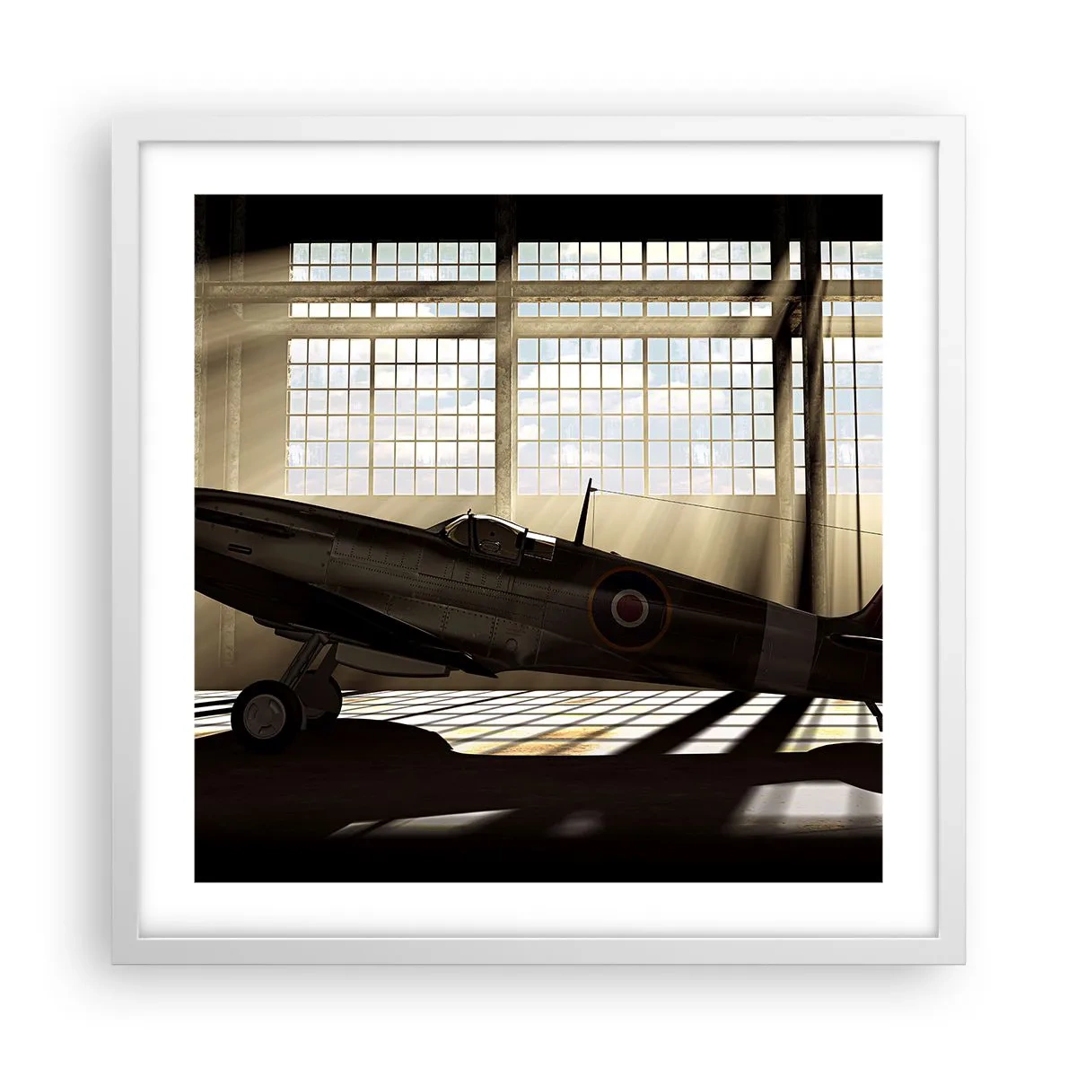 Poster in einem weißen Rahmen - Die Ruhe eines Kriegers - 50x50 cm