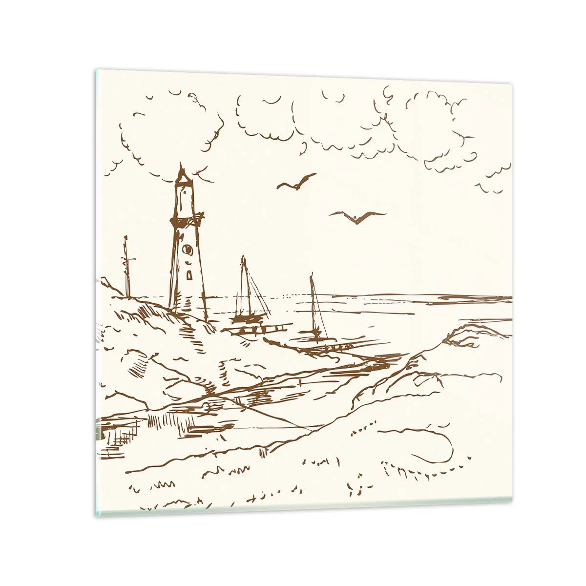 Glasbild - Bild auf glas - Ein Überblick über die Erinnerungen an den Sommer - 70x70 cm