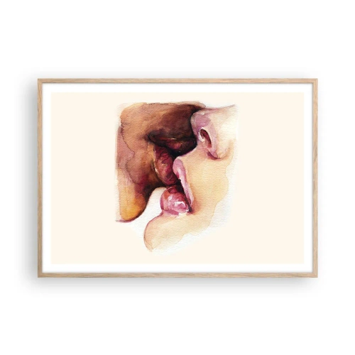 Poster in einem Rahmen aus heller Eiche - Wie Tag und Nacht, Erde und Himmel - 100x70 cm
