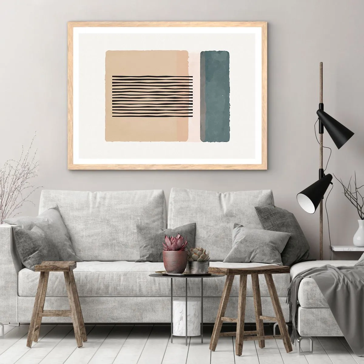 Poster in einem Rahmen aus heller Eiche - Alles ist in Ordnung - 70x50 cm