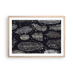 Poster in einem Rahmen aus heller Eiche - Gefiederte Spitze - 70x50 cm