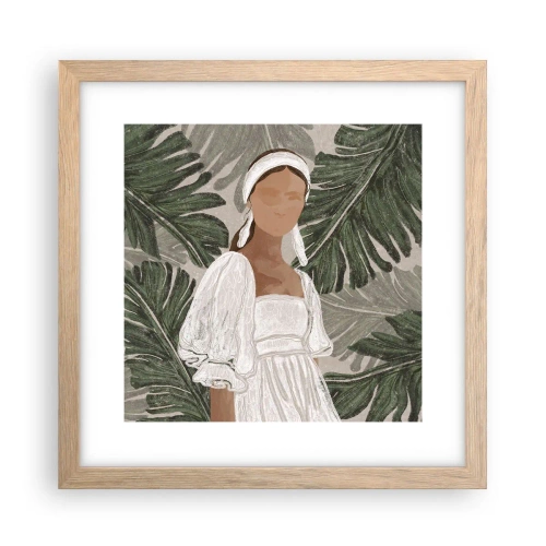 Poster in einem Rahmen aus heller Eiche - Exotisches Porträt - 30x30 cm