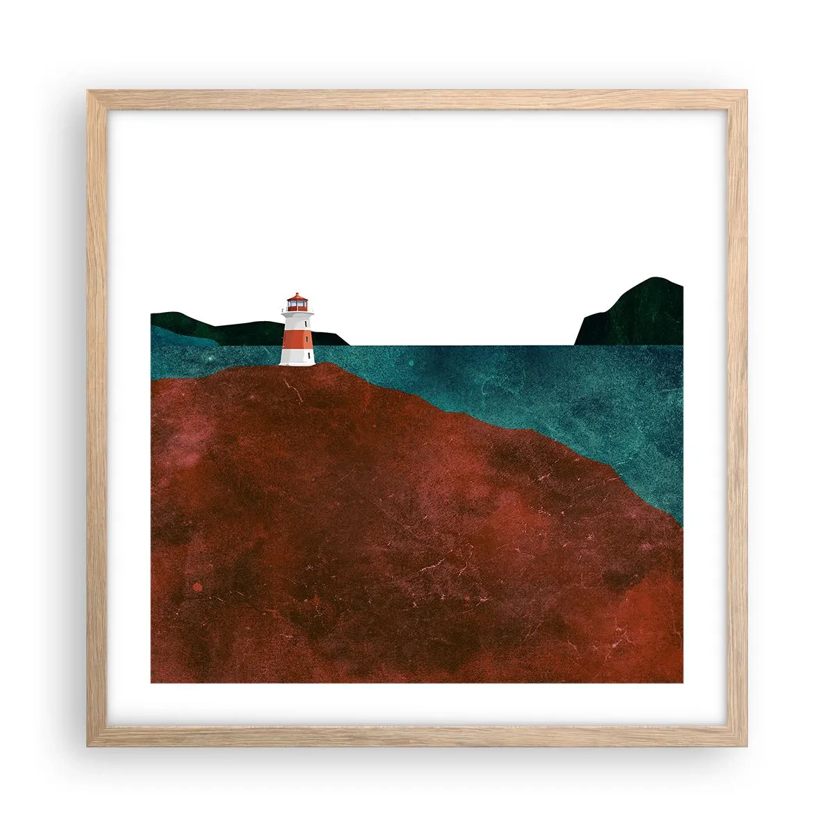 Poster in einem Rahmen aus heller Eiche - Aufs Meer starren - 50x50 cm
