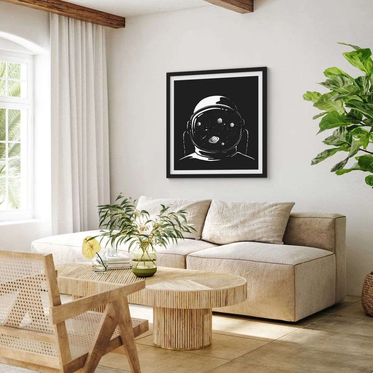 Poster in einem schwarzem Rahmen - Schöne Aussicht - 50x50 cm