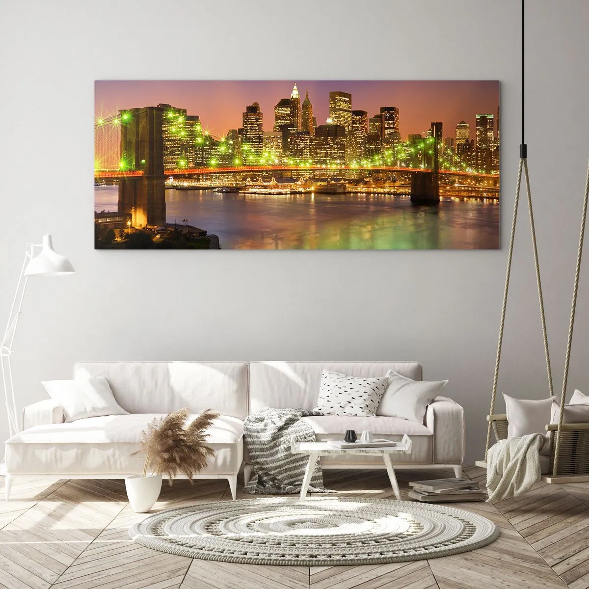 Glasbild - Bild auf glas - Hier geht das Licht nie aus - 100x40 cm