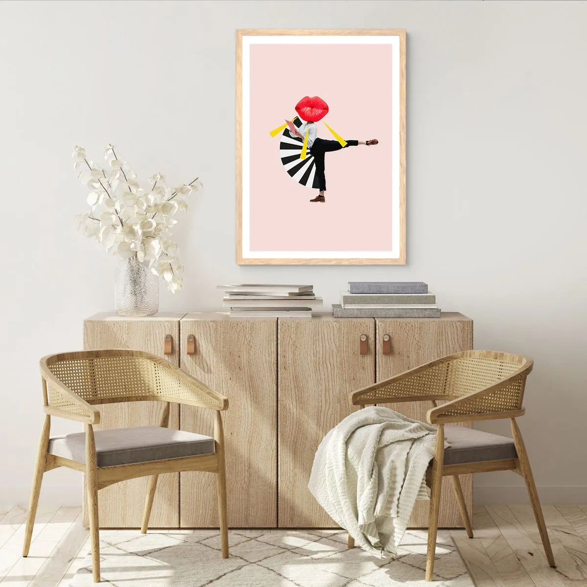 Poster in einem Rahmen aus heller Eiche - Surreale Pop-Art - 50x70 cm