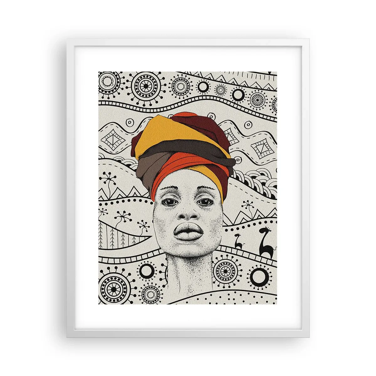 Poster in einem weißen Rahmen - Afrikanisches Porträt - 40x50 cm