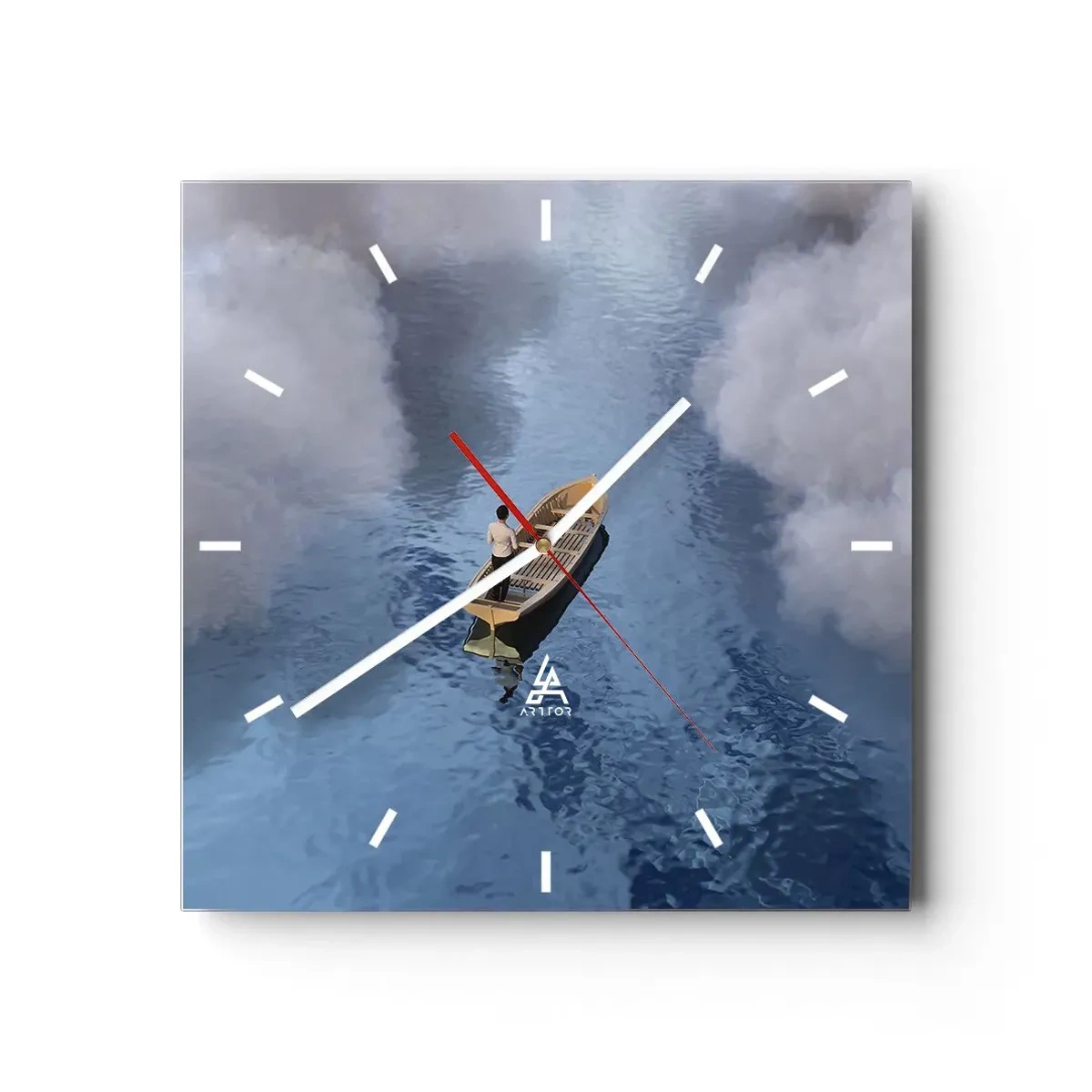Wanduhr - Glasuhr - Leben – Reise – unbekannt - 40x40 cm