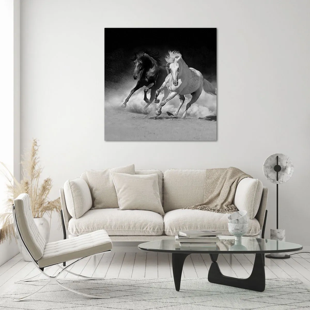 Glasbild - Bild auf glas - Galopp der Freiheit - 50x50 cm