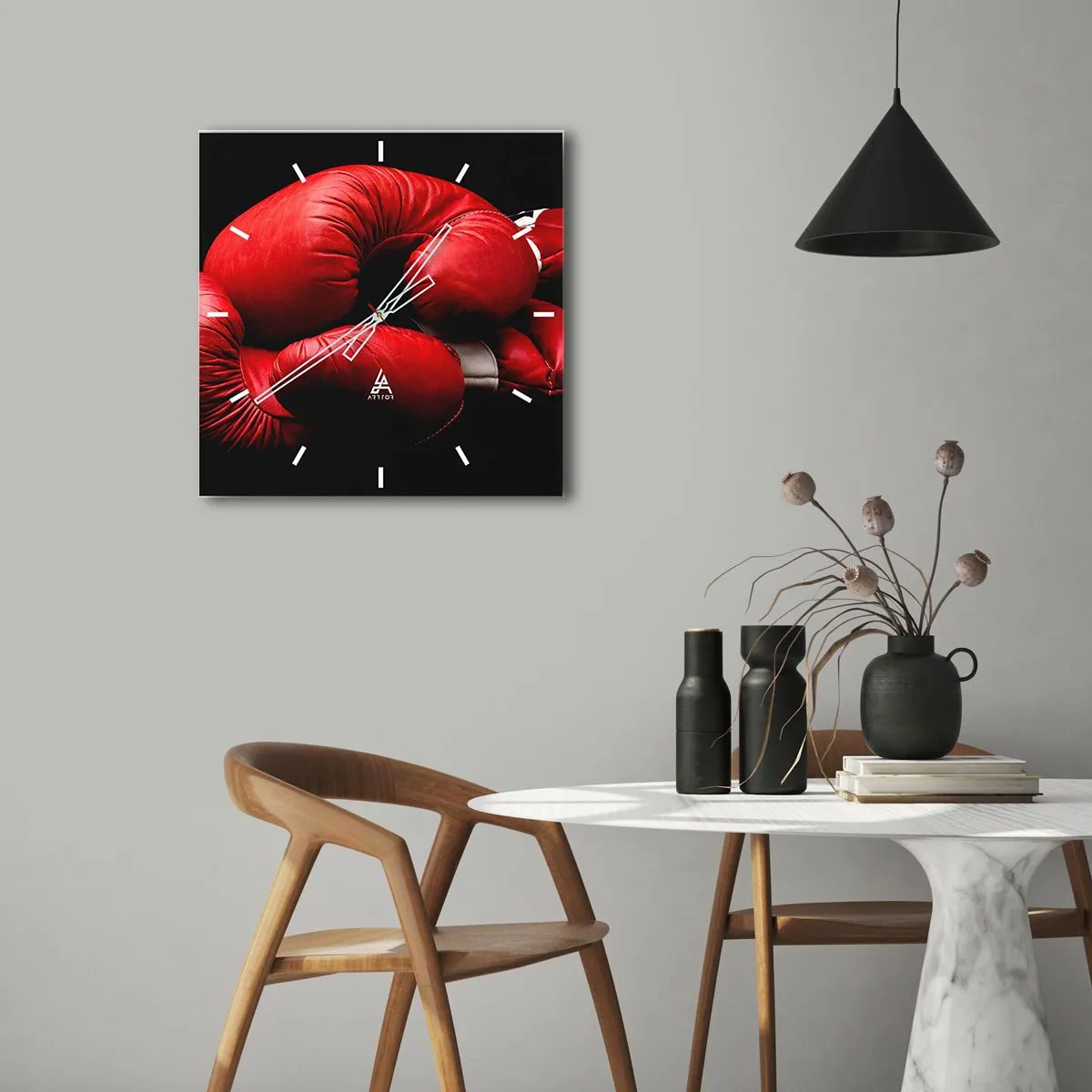 Wanduhr - Glasuhr - Die Emotionen des Kampfes liegen hinter uns - 40x40 cm