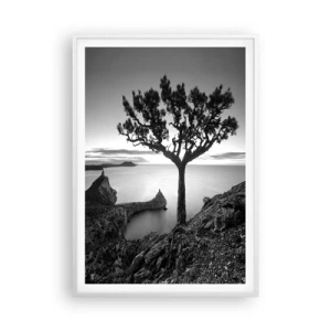 Poster in einem weißen Rahmen - Stille bis zum Horizont - 70x100 cm