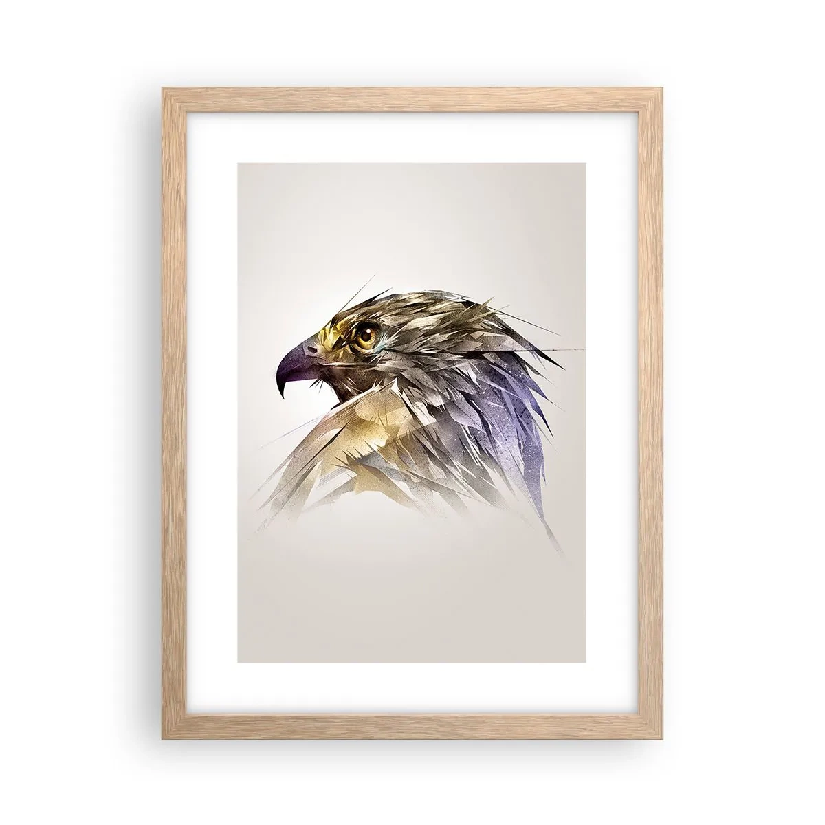 Poster in einem Rahmen aus heller Eiche - Porträt eines Kriegers - 30x40 cm