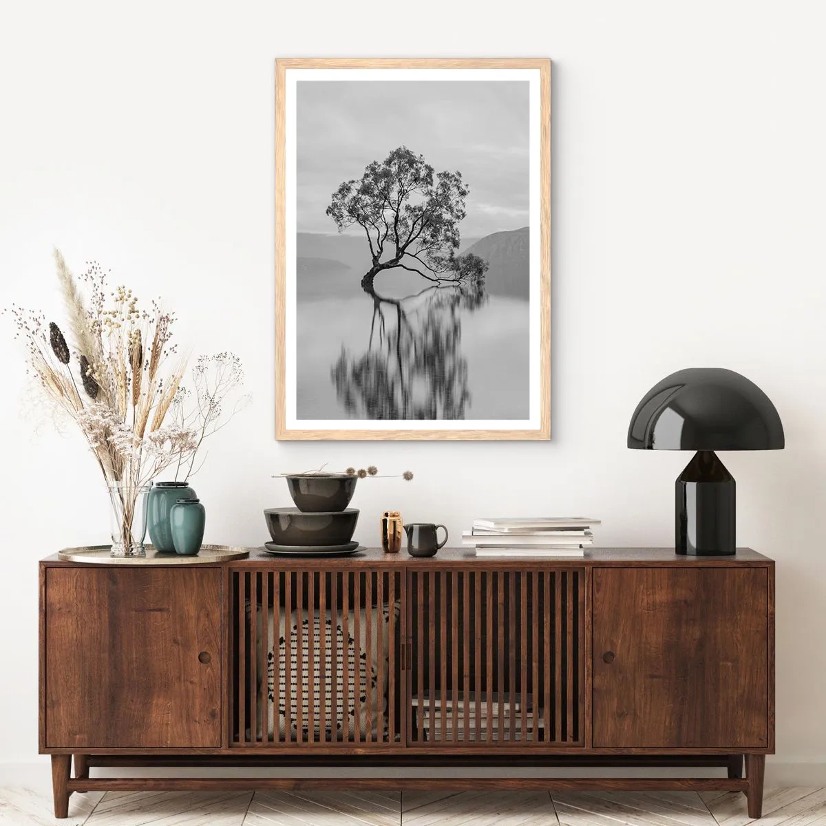 Poster in einem Rahmen aus heller Eiche - Es gibt so ein Land - 30x40 cm