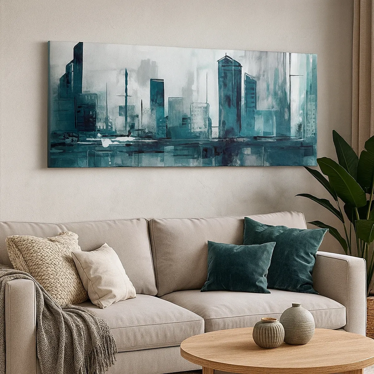 Bild auf Leinwand - Leinwandbild - Eine Stadt in der Farbe des Regens - 30x30 cm