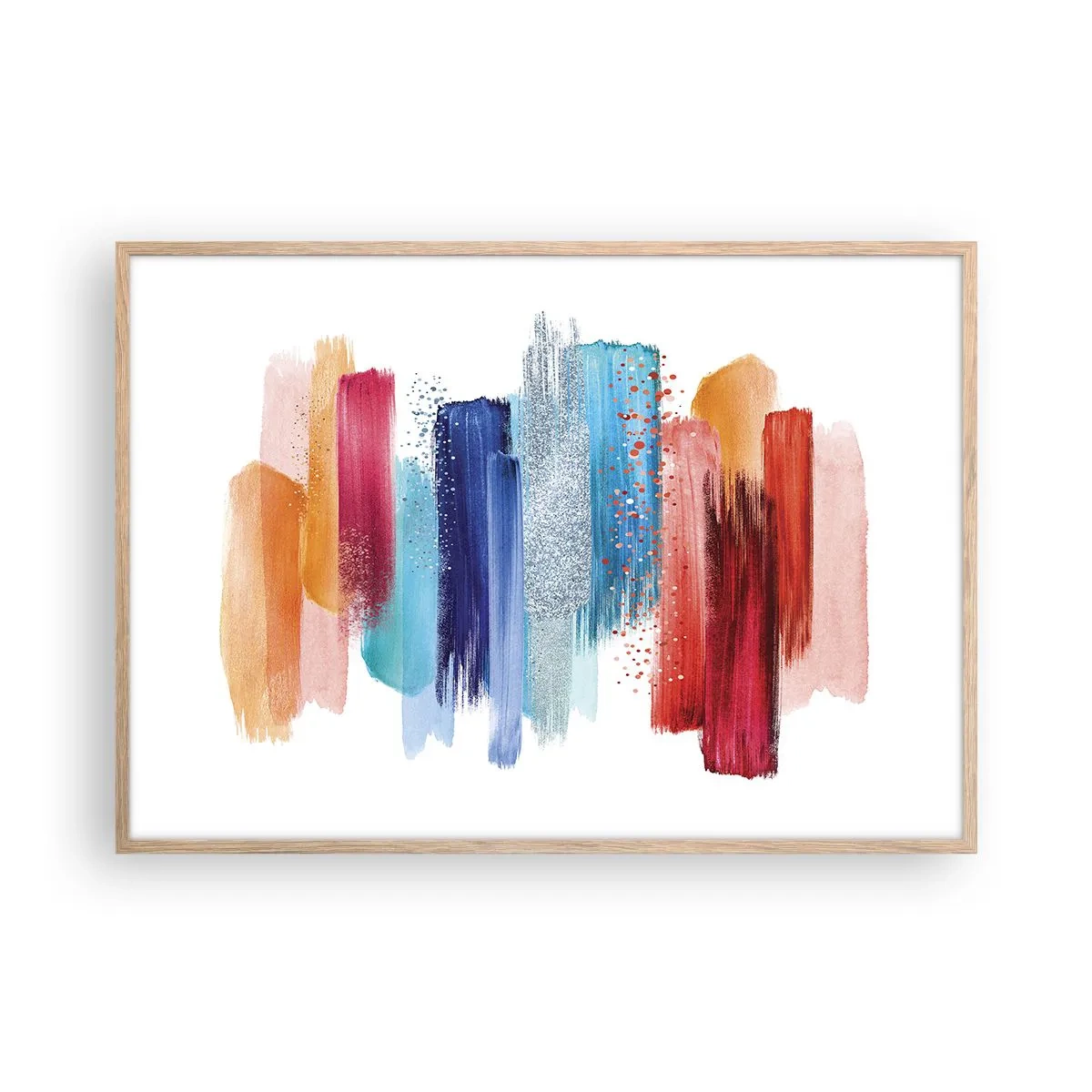Poster in einem Rahmen aus heller Eiche - Auf und ab - 100x70 cm