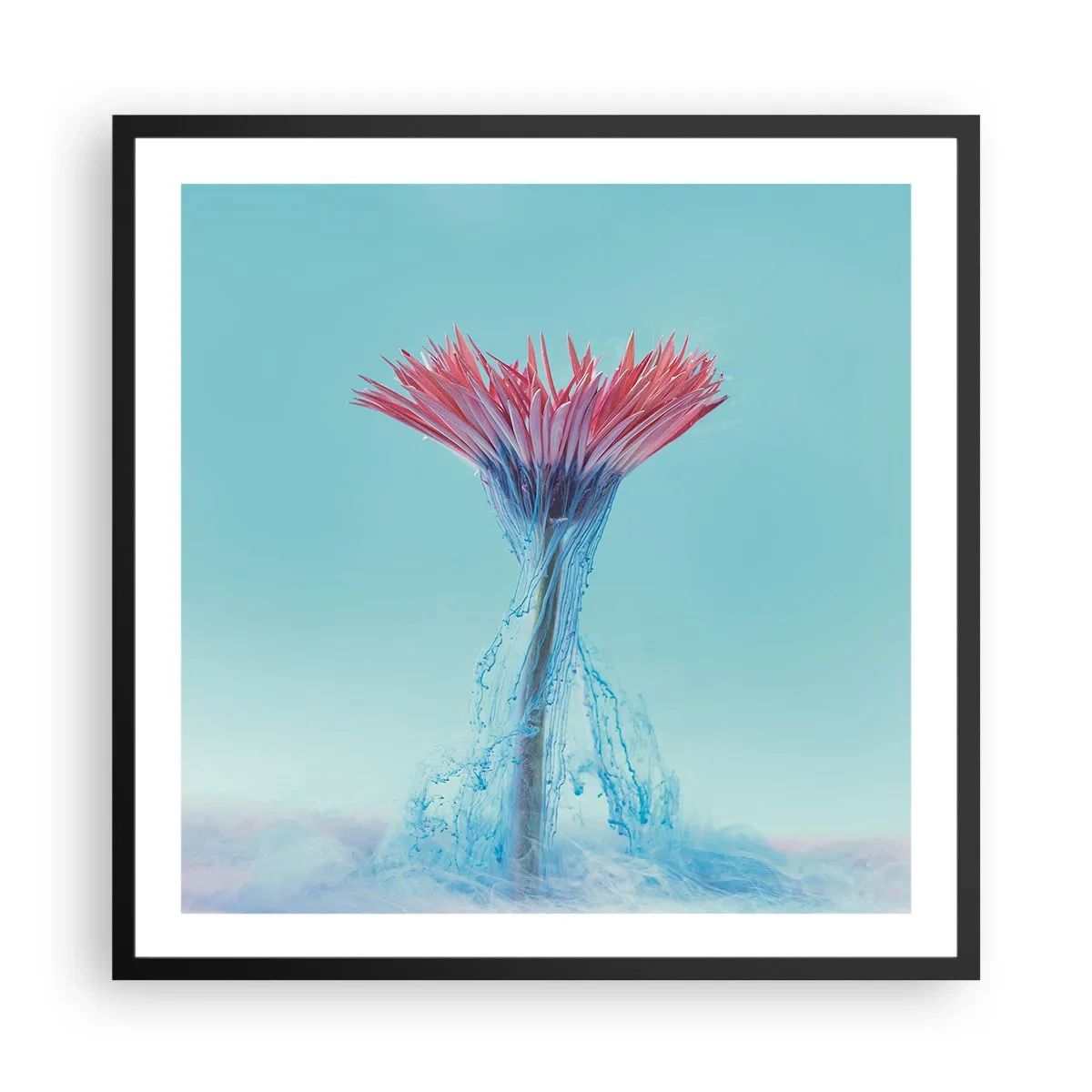 Poster in einem schwarzem Rahmen - In einer belebenden Umarmung - 60x60 cm