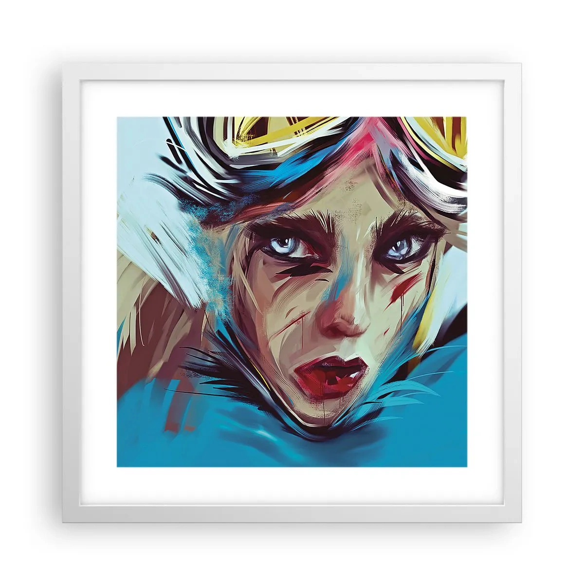 Poster in einem weißen Rahmen - Strassenkämpferin - 40x40 cm