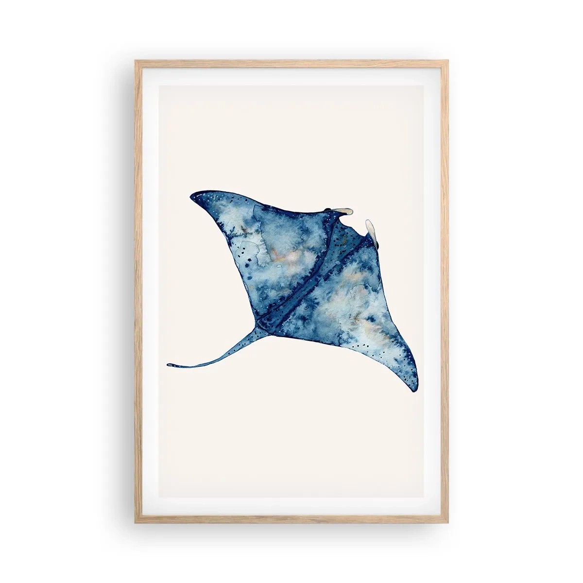 Poster in einem Rahmen aus heller Eiche - Leben im Blau - 61x91 cm