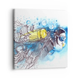 Bild auf Leinwand - Leinwandbild - Tolles Blau - 30x30 cm