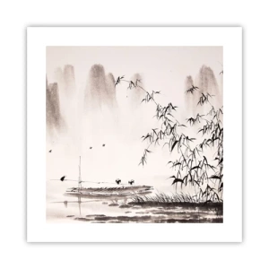 Poster - Die Stille der Reisfelder - 40x40 cm