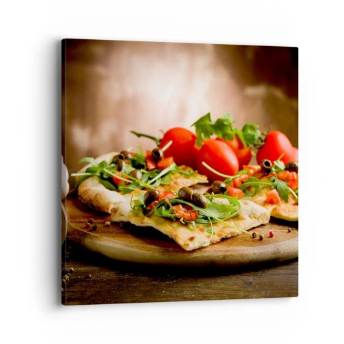 Bild auf Leinwand - Leinwandbild - Direkt vom Herd und aus dem Garten - 40x40 cm